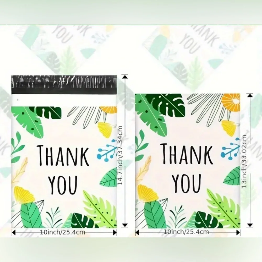 Tropical Thank You Polymailers Set 20 10x13